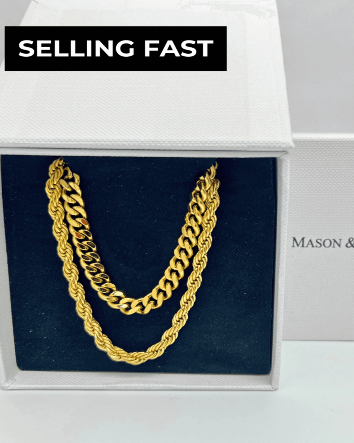 Gold Cable Chain + Rope Chain Necklace Stack Bundle - RUN THE STREETS COLLABORATIVE