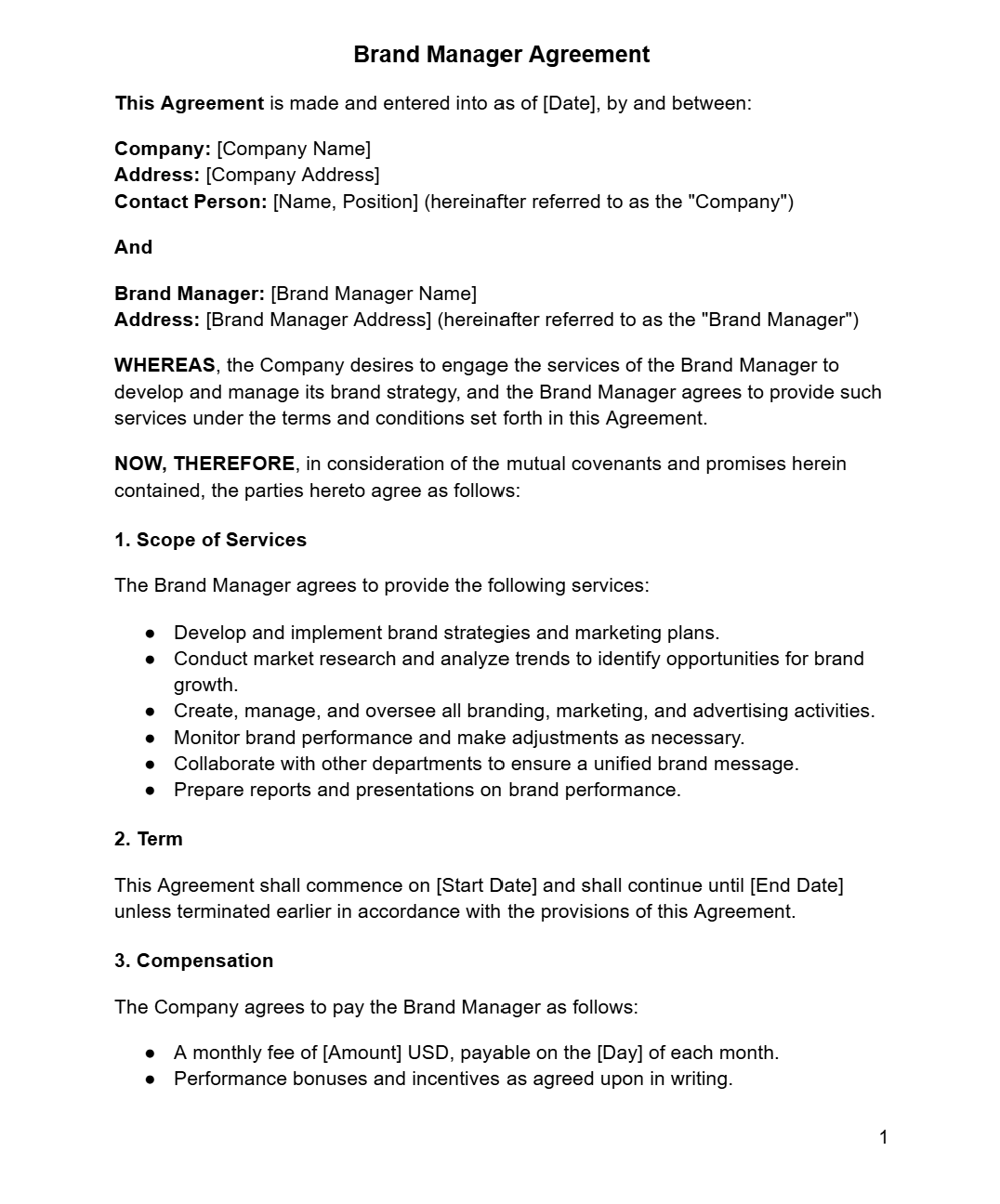 Brand Manager Agreement - RUN THE STREETS COLLABORATIVE