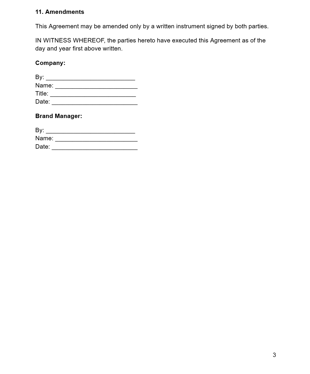 Brand Manager Agreement - RUN THE STREETS COLLABORATIVE