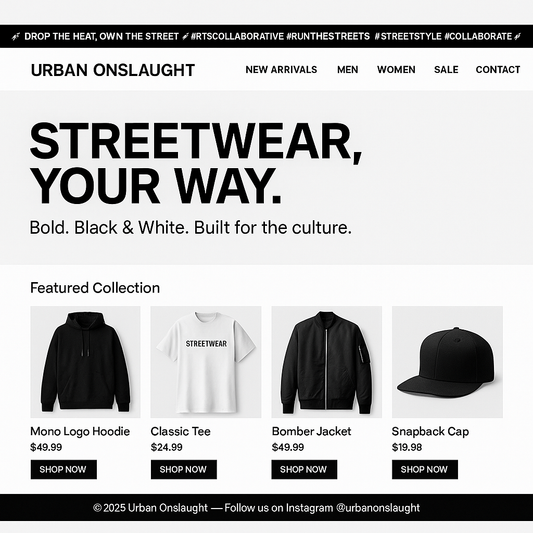 Black Scrolling Text Bar - RUN THE STREETS COLLABORATIVE