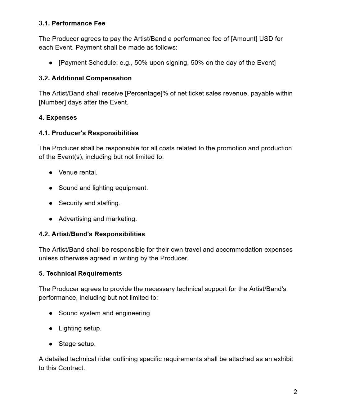 Concert Production Contract - RUN THE STREETS COLLABORATIVE