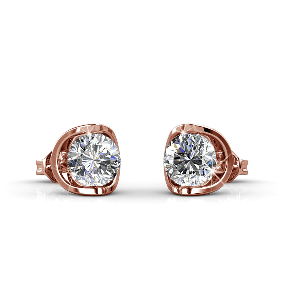 Swarovski Crystal Floating Halo Stud Earring in 18K White Gold - RUN THE STREETS COLLABORATIVE
