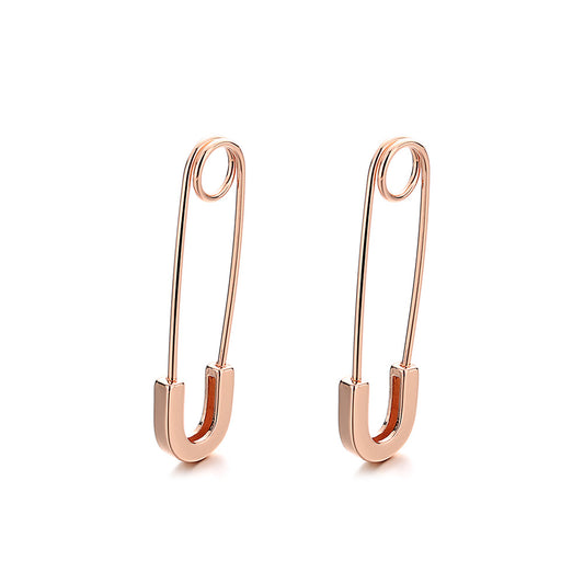 14K Rose Gold Safety Pin Earrings - RUN THE STREETS COLLABORATIVE