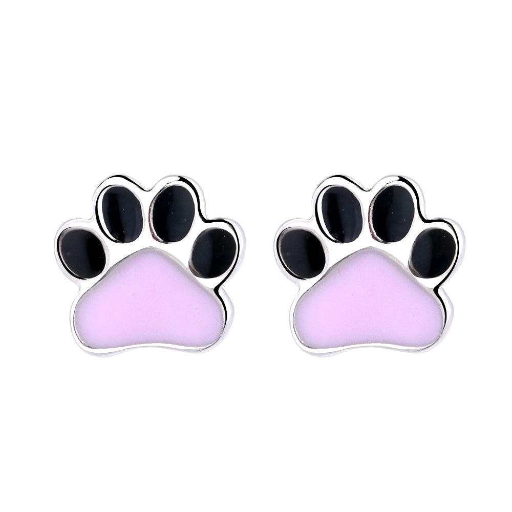 Sterling Silver Paw Print Stud Earrings - RUN THE STREETS COLLABORATIVE