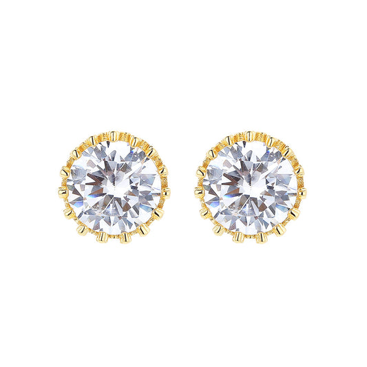 14K Gold Crown Earrings with Swarovski crystals - RUN THE STREETS COLLABORATIVE