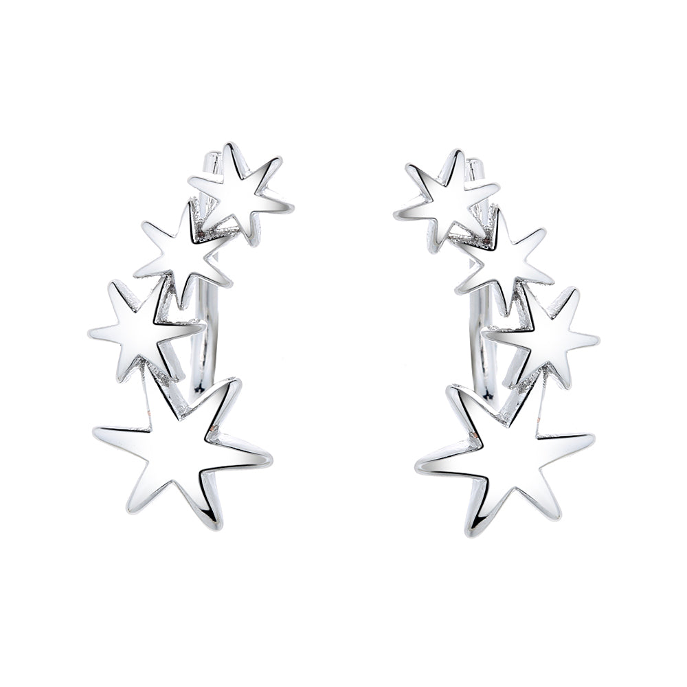 Sterling Silver Shooting Star Climber Earring - RUN THE STREETS COLLABORATIVE