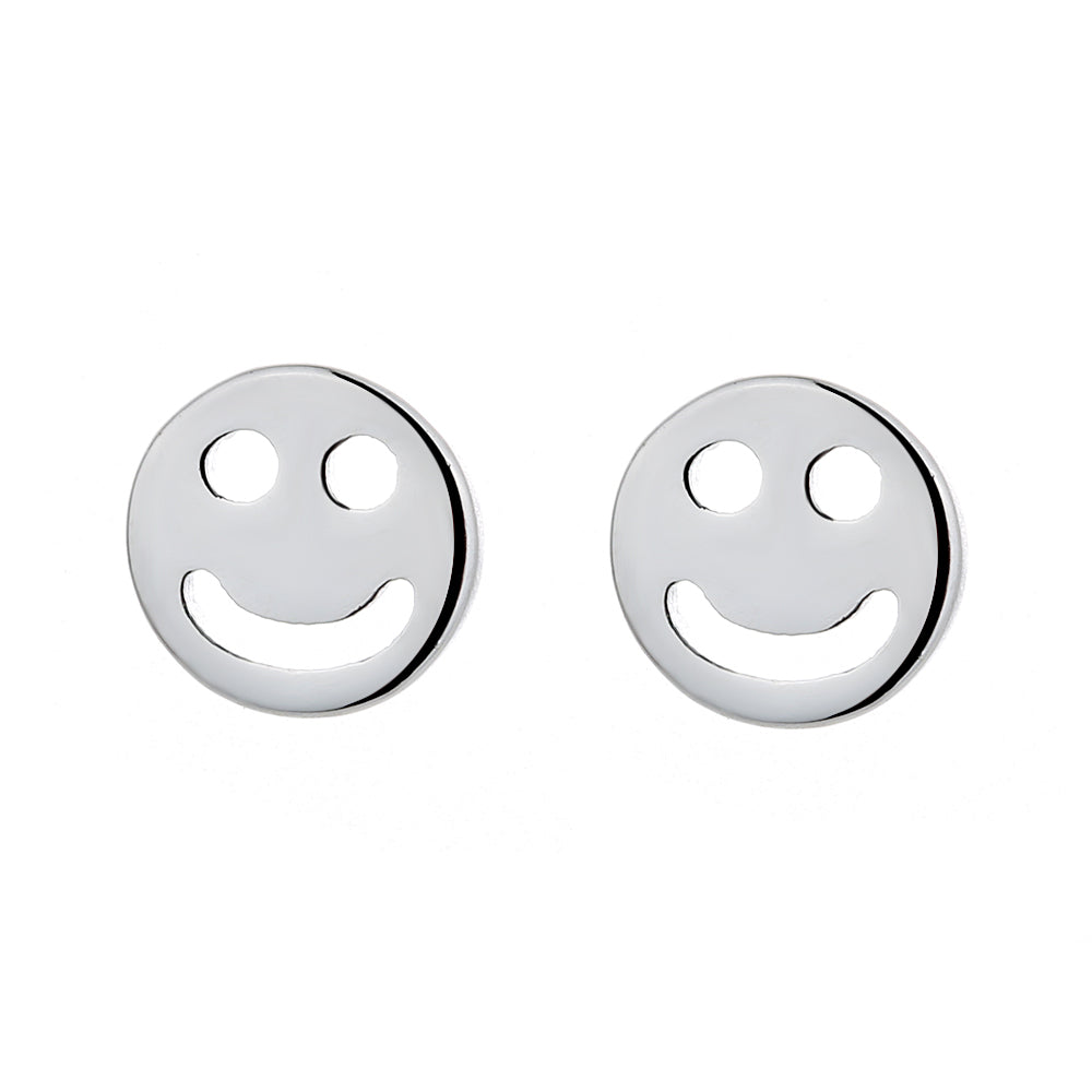 14K Gold or Sterling Silver Smiley Face Earring - RUN THE STREETS COLLABORATIVE