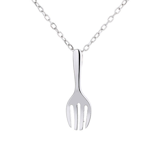 Sterling Silver Fork Pendant Necklace - RUN THE STREETS COLLABORATIVE