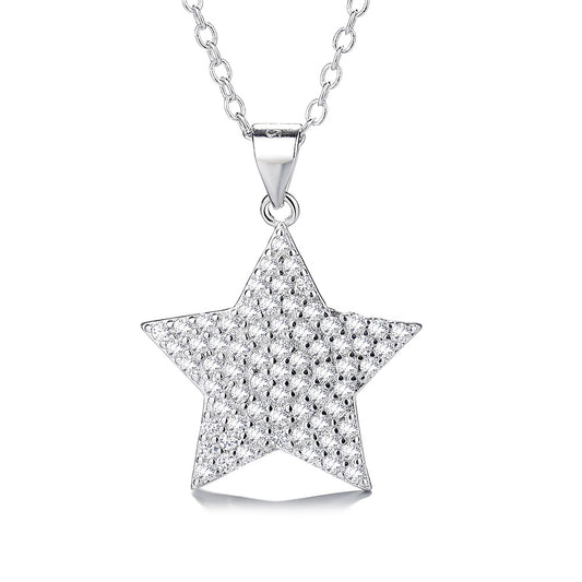 Sterling Silver Star Pendant Necklace with crystals from Swarovski - RUN THE STREETS COLLABORATIVE