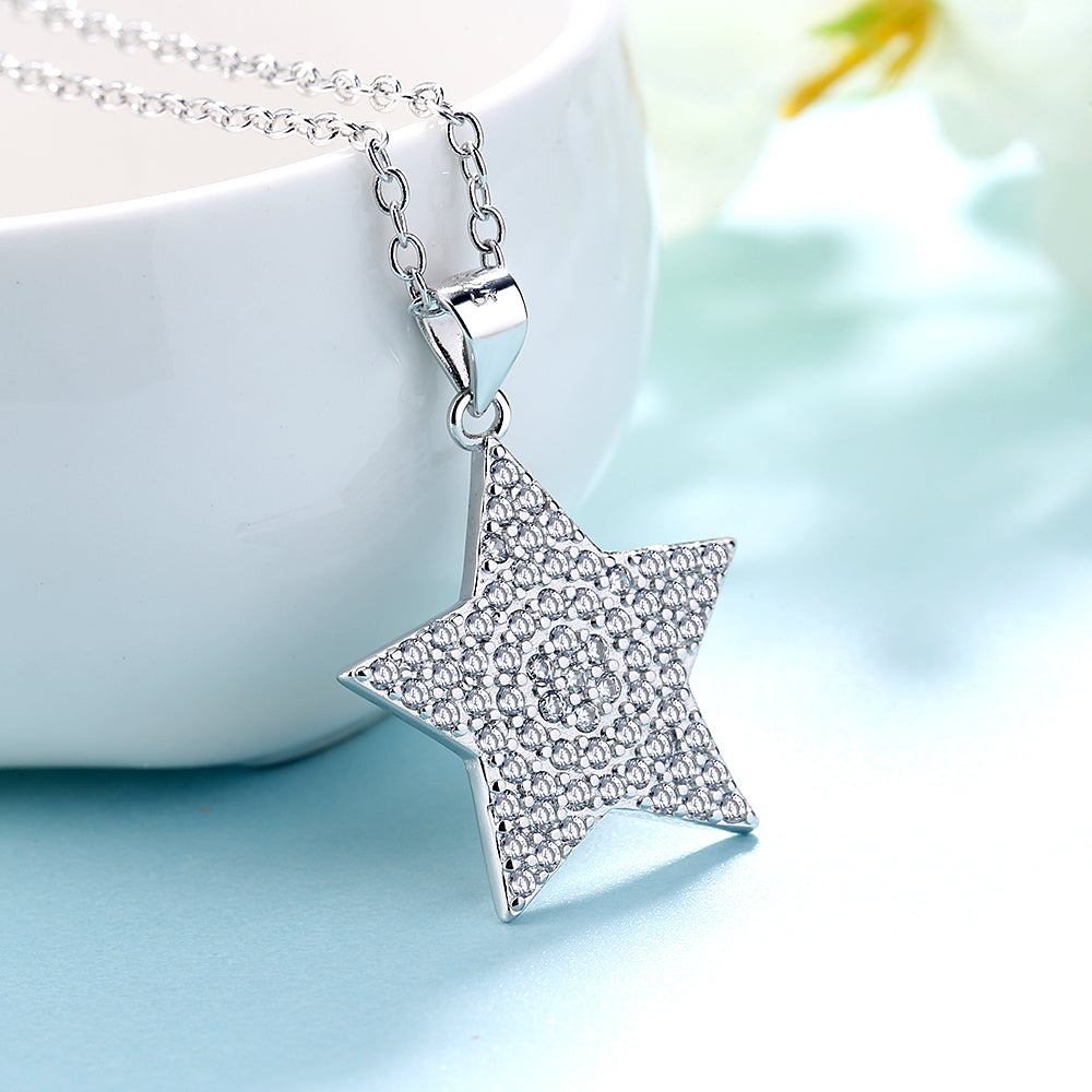 Sterling Silver Star Pendant Necklace with crystals from Swarovski - RUN THE STREETS COLLABORATIVE