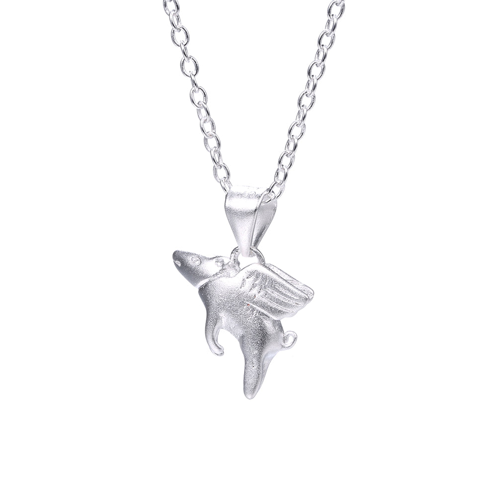 Sterling Silver When Pigs Fly Necklace - RUN THE STREETS COLLABORATIVE