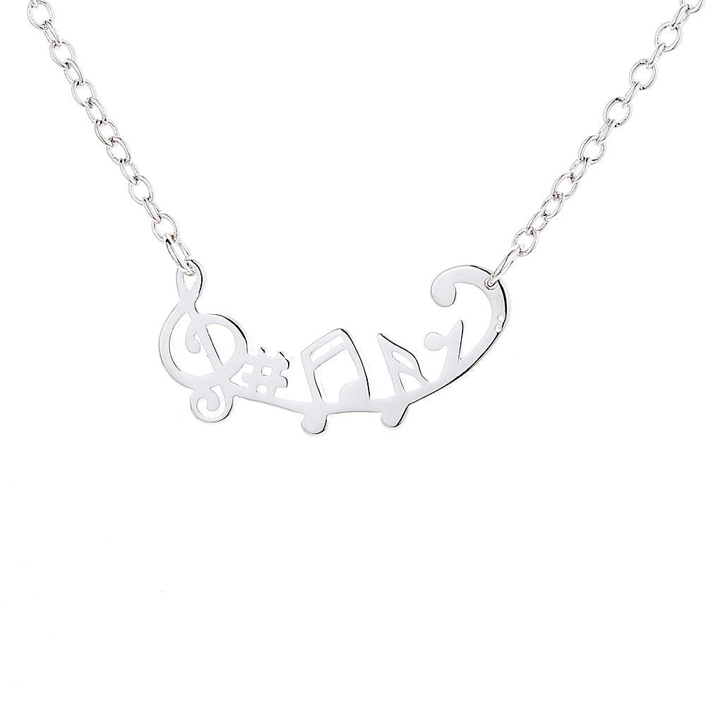 Sterling Silver Musical Notes Necklace - RUN THE STREETS COLLABORATIVE