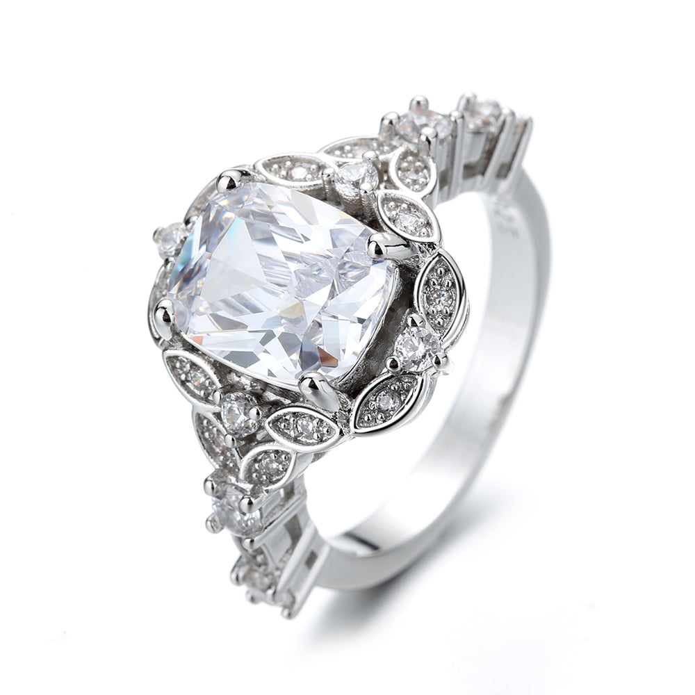Sterling Silver Ageless Engagement ring with Crystals from Swarovski - RUN THE STREETS COLLABORATIVE