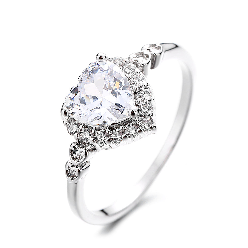 Sterling Silver Engagement Heart Ring With Preciosa® Crystals - RUN THE STREETS COLLABORATIVE