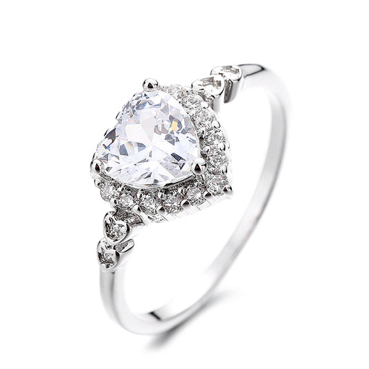 Sterling Silver Engagement Heart Ring With Preciosa® Crystals - RUN THE STREETS COLLABORATIVE