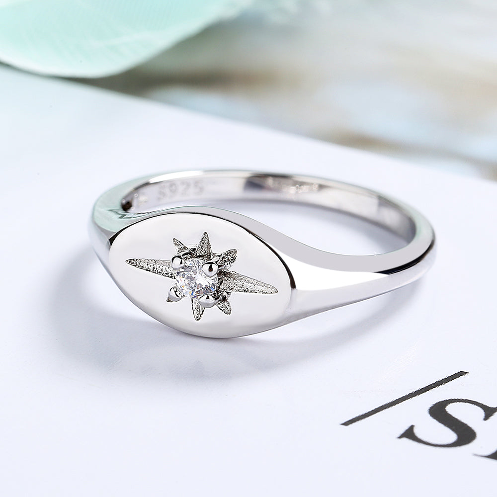 Sterling Silver Starburst Ring with Preciosa Crystals - RUN THE STREETS COLLABORATIVE