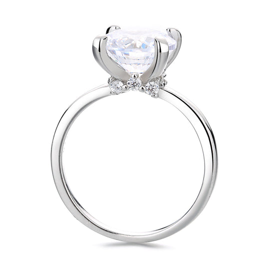 Sterling Silver Round Prong-Set Ring with crystals from Swarovski - RUN THE STREETS COLLABORATIVE