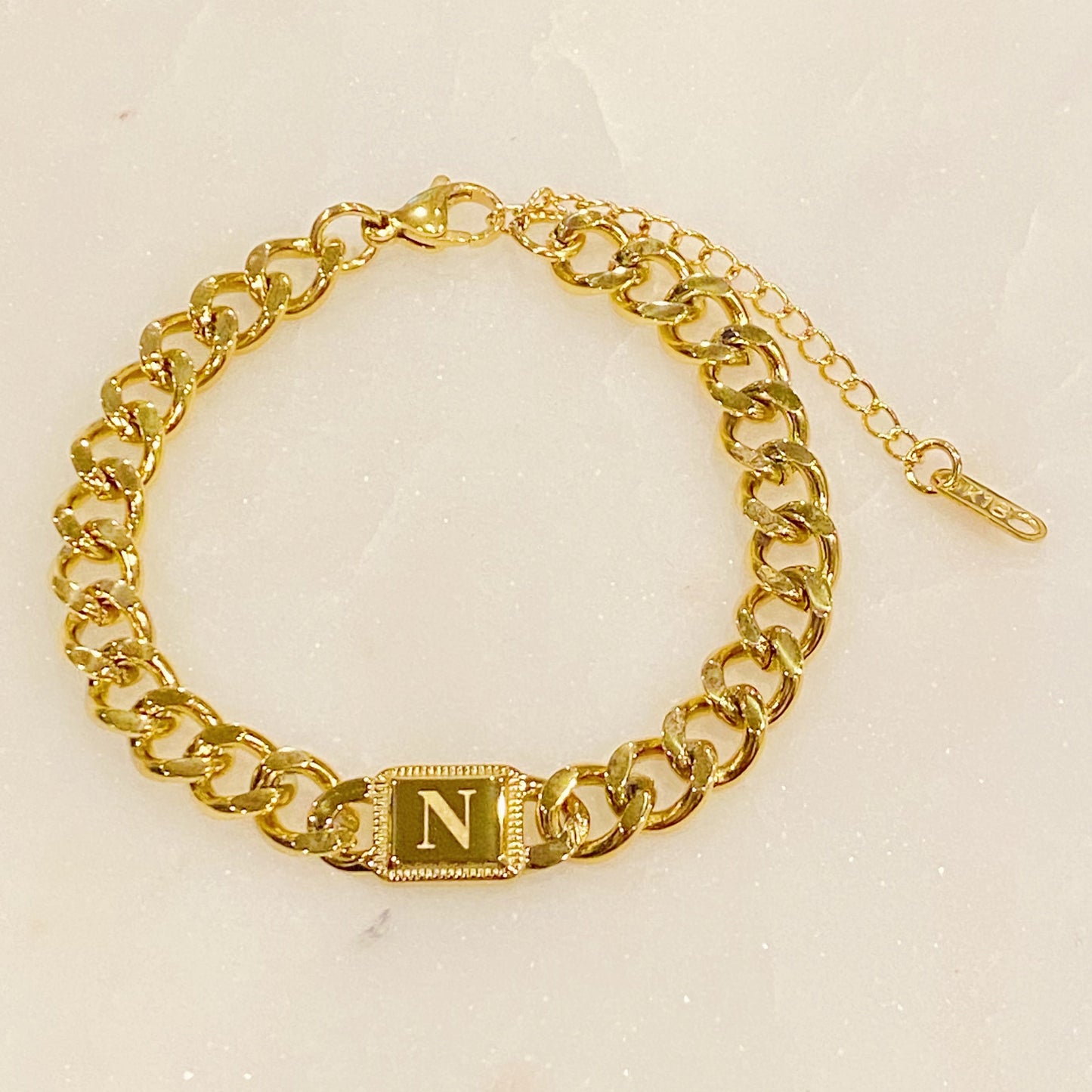 Uptown Cuban Chain Initial Bracelet - RUN THE STREETS COLLABORATIVE