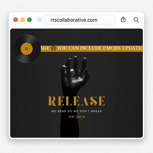 Gold Spinning Disc Scrolling Text Banner