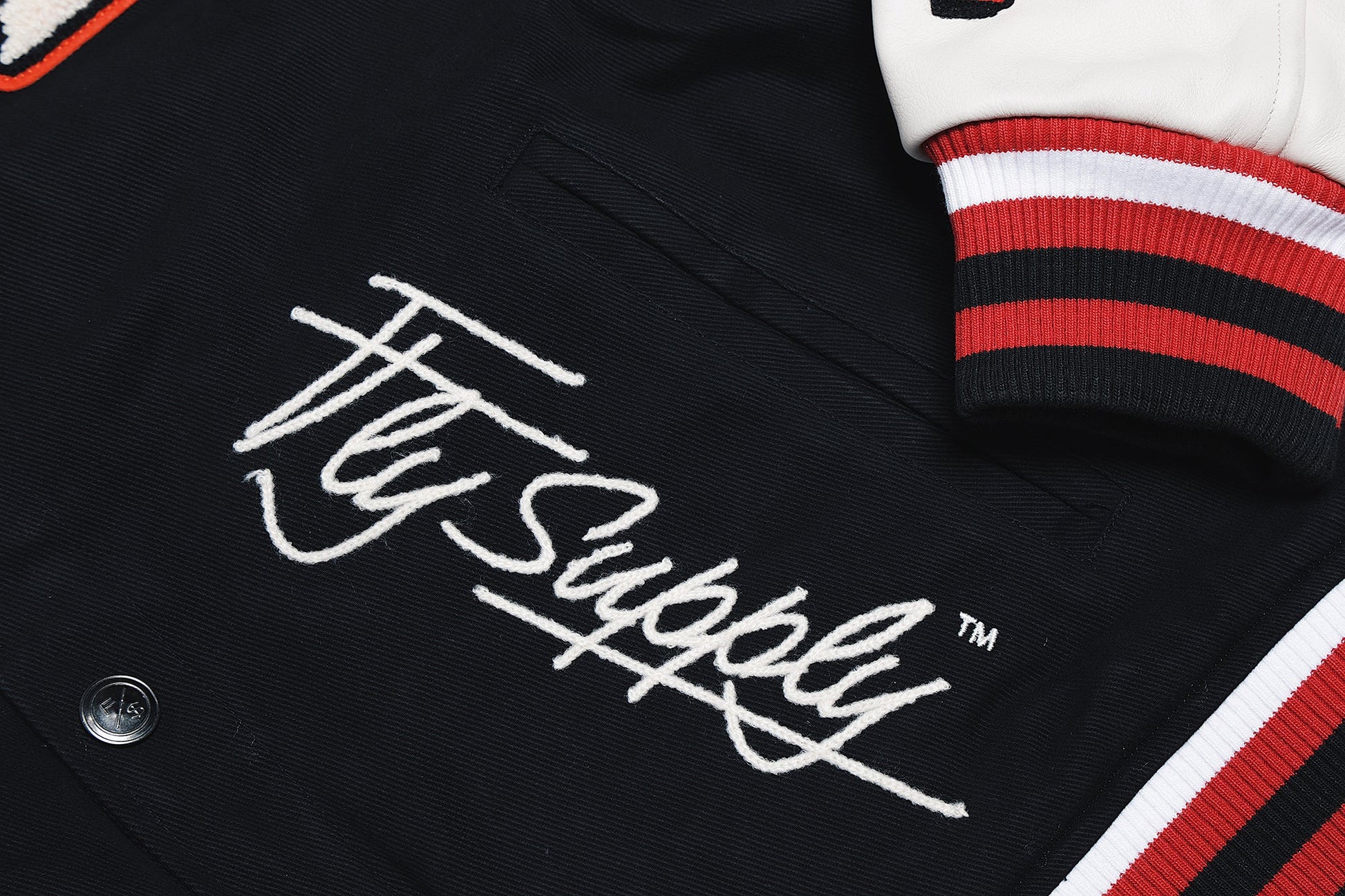 Manifest Varsity Jacket (Black) - RUN THE STREETS COLLABORATIVE