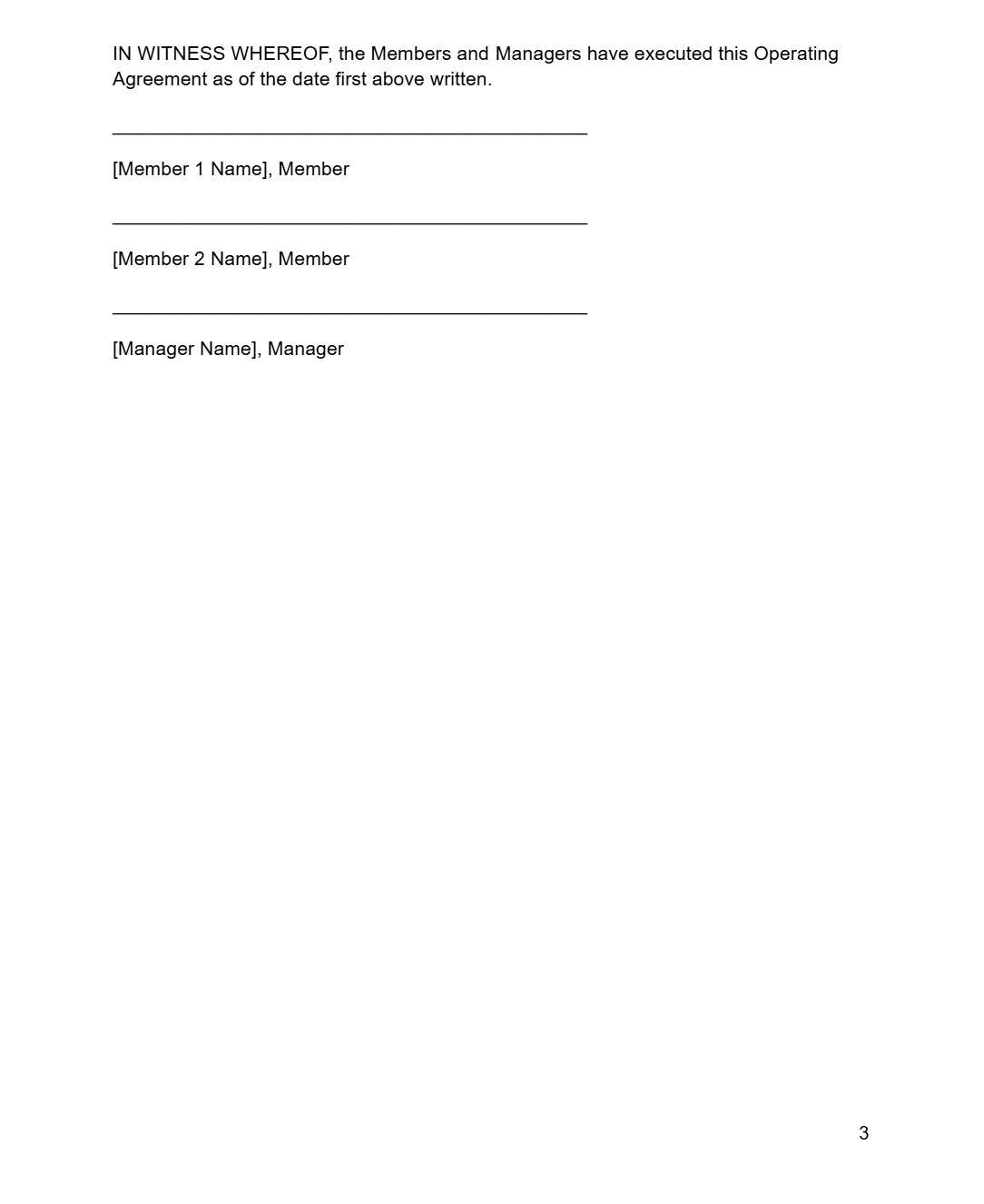 LLC Operating Agreement (Manager Managed) - RUN THE STREETS COLLABORATIVE