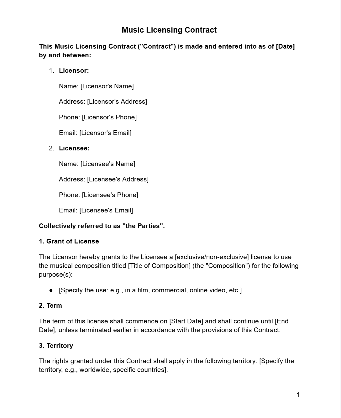 Music Licensing Contract - RUN THE STREETS COLLABORATIVE