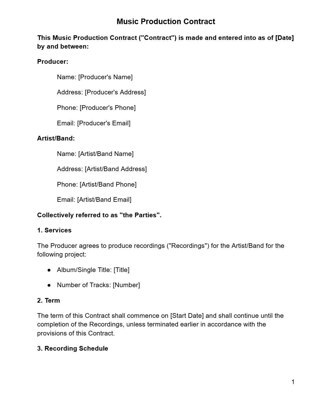 Music Production Contract - RUN THE STREETS COLLABORATIVE