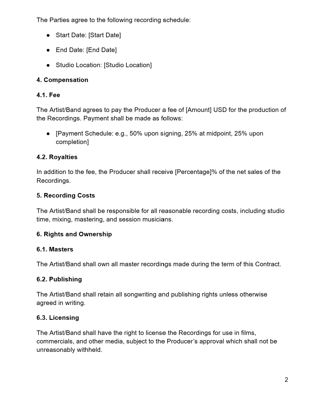 Music Production Contract - RUN THE STREETS COLLABORATIVE