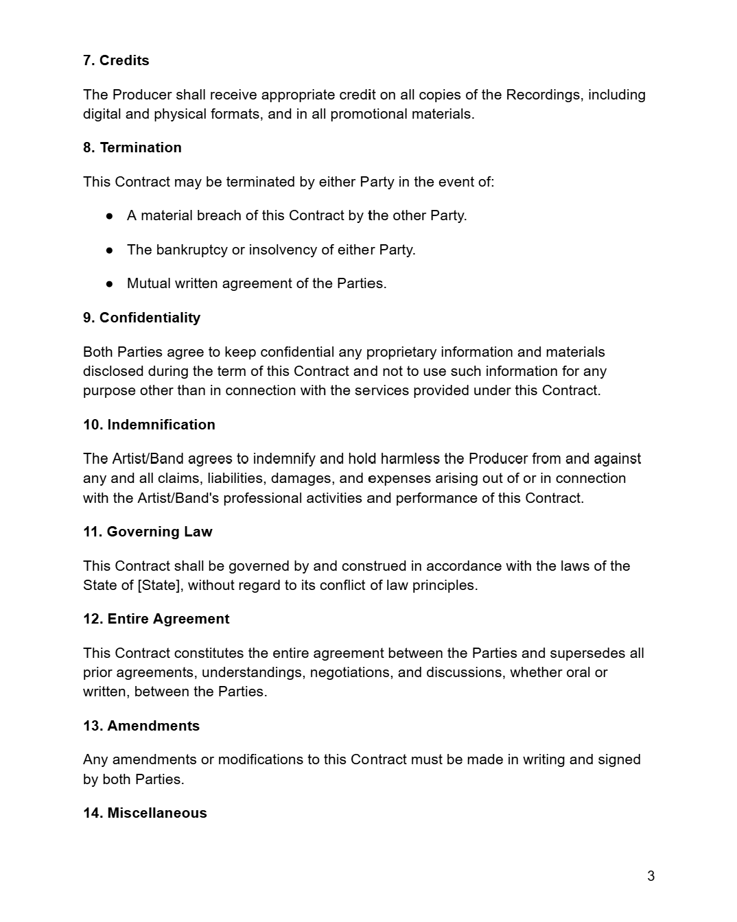 Music Production Contract - RUN THE STREETS COLLABORATIVE