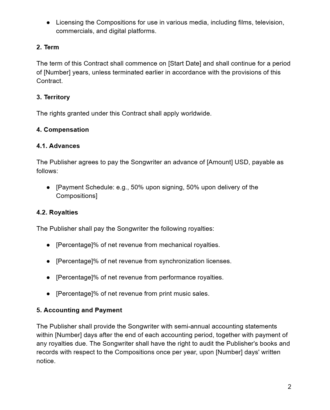 Music Publishing Contract - RUN THE STREETS COLLABORATIVE