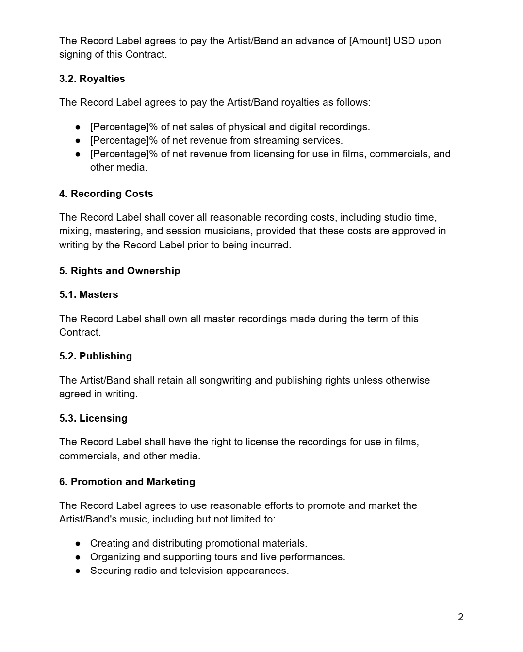 Record Label Contract - RUN THE STREETS COLLABORATIVE