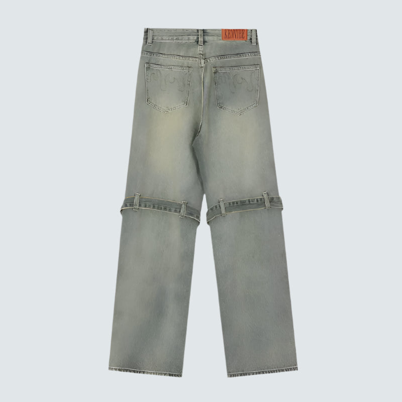 Retro Faded Straight-Leg Jeans Back
