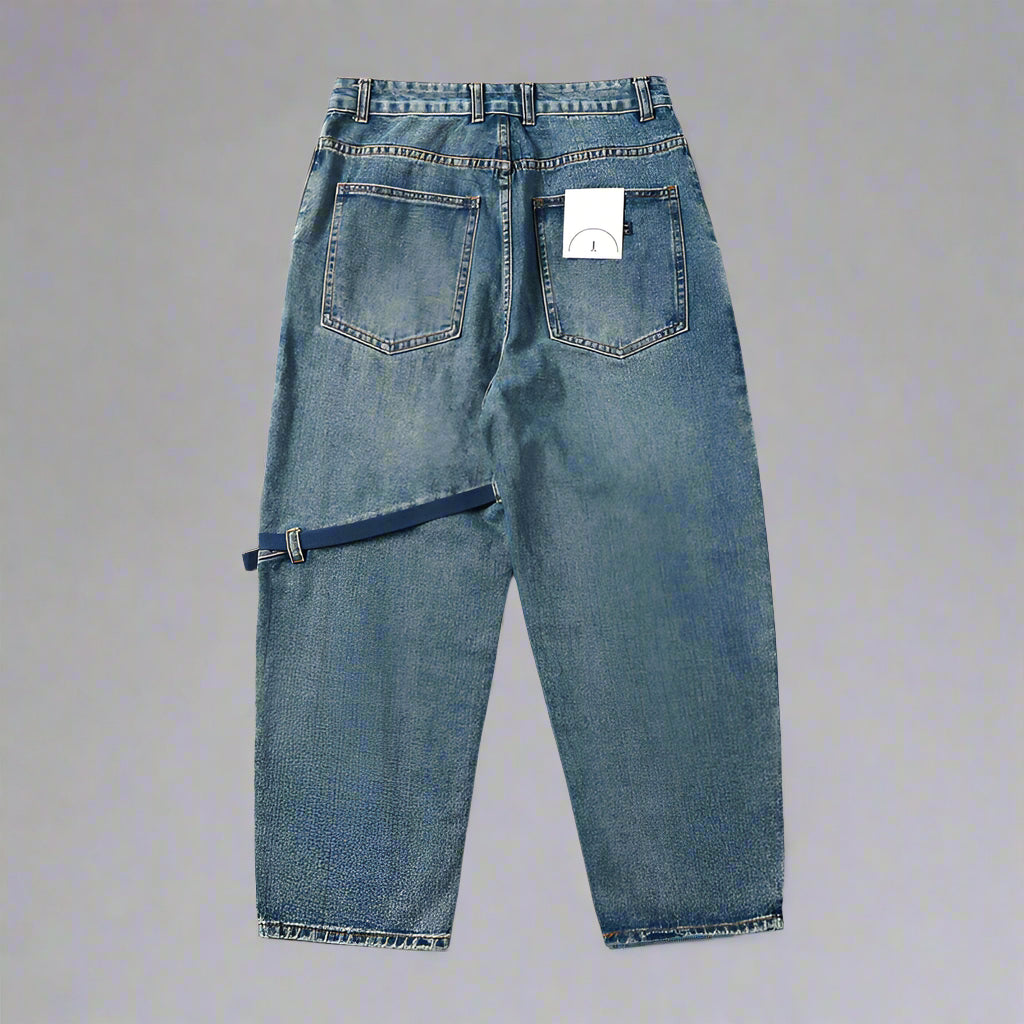 Retro Belt Buckle Jeans - RUN THE STREETS COLLABORATIVE