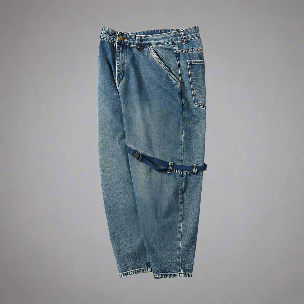 Retro Belt Buckle Jeans - RUN THE STREETS COLLABORATIVE