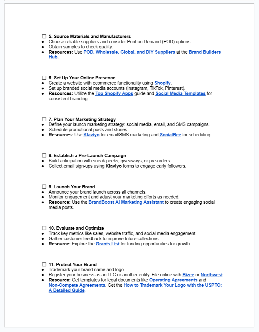 FREE Startup Clothing Brand Checklist – Your Launch Blueprint