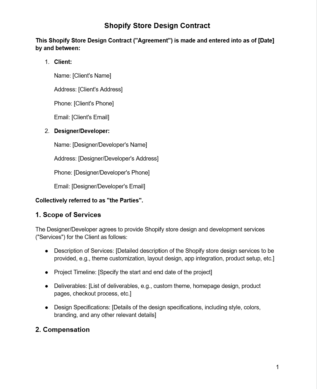 Shopify Store Design Contract - RUN THE STREETS COLLABORATIVE