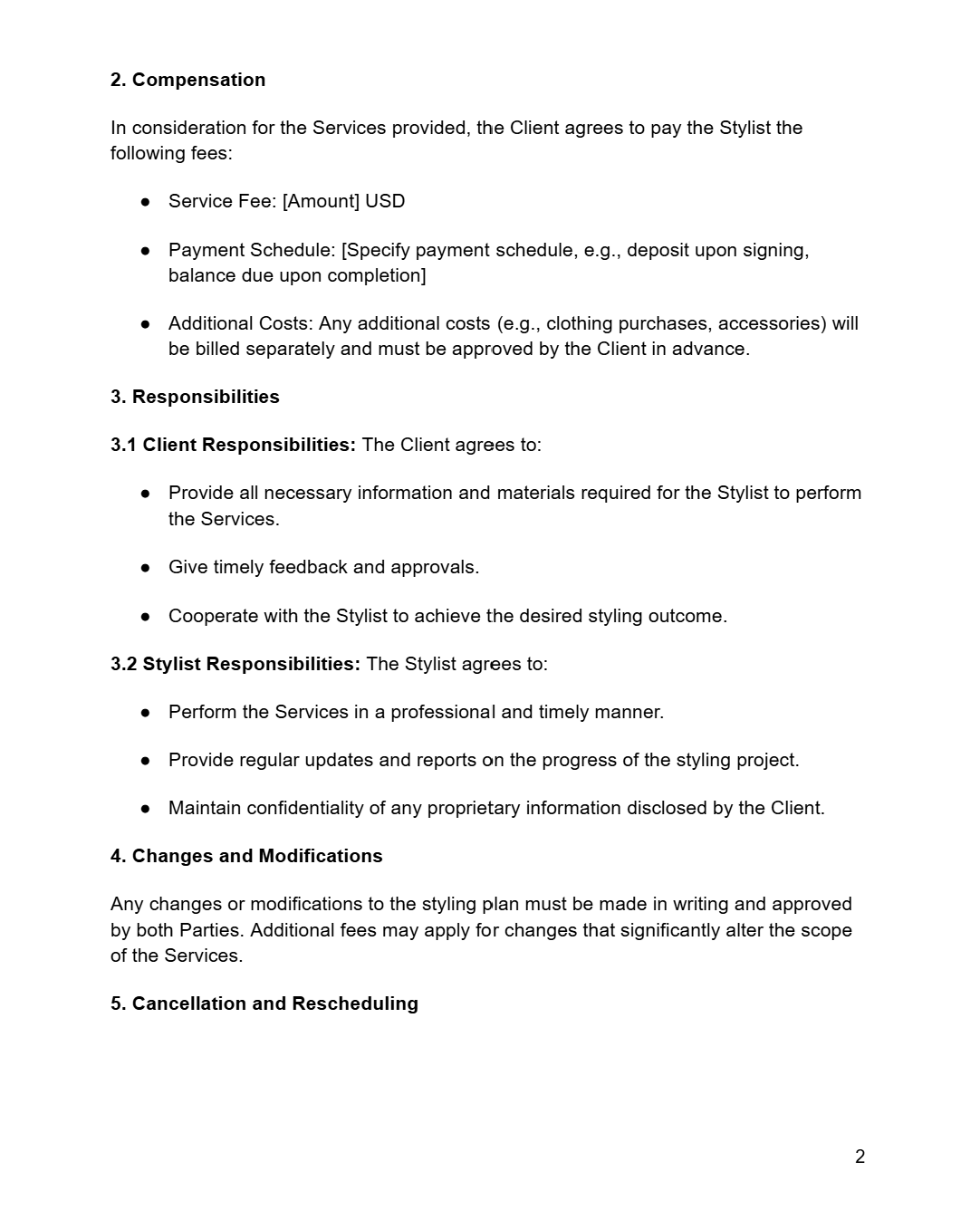 Stylist Contract - RUN THE STREETS COLLABORATIVE