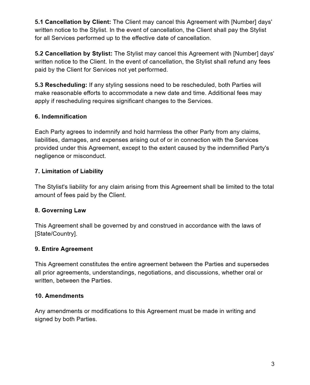 Stylist Contract - RUN THE STREETS COLLABORATIVE