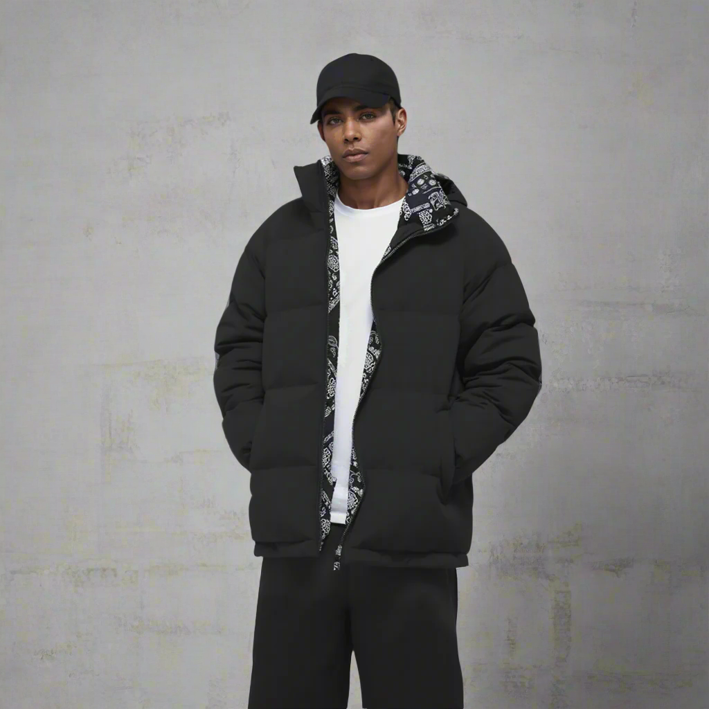 Double-Sided Bandana Puffer Jacket - RUN THE STREETS COLLABORATIVE