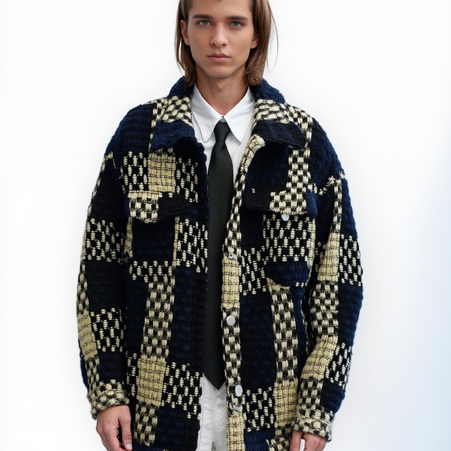 Patchwork Bouclé Shacket