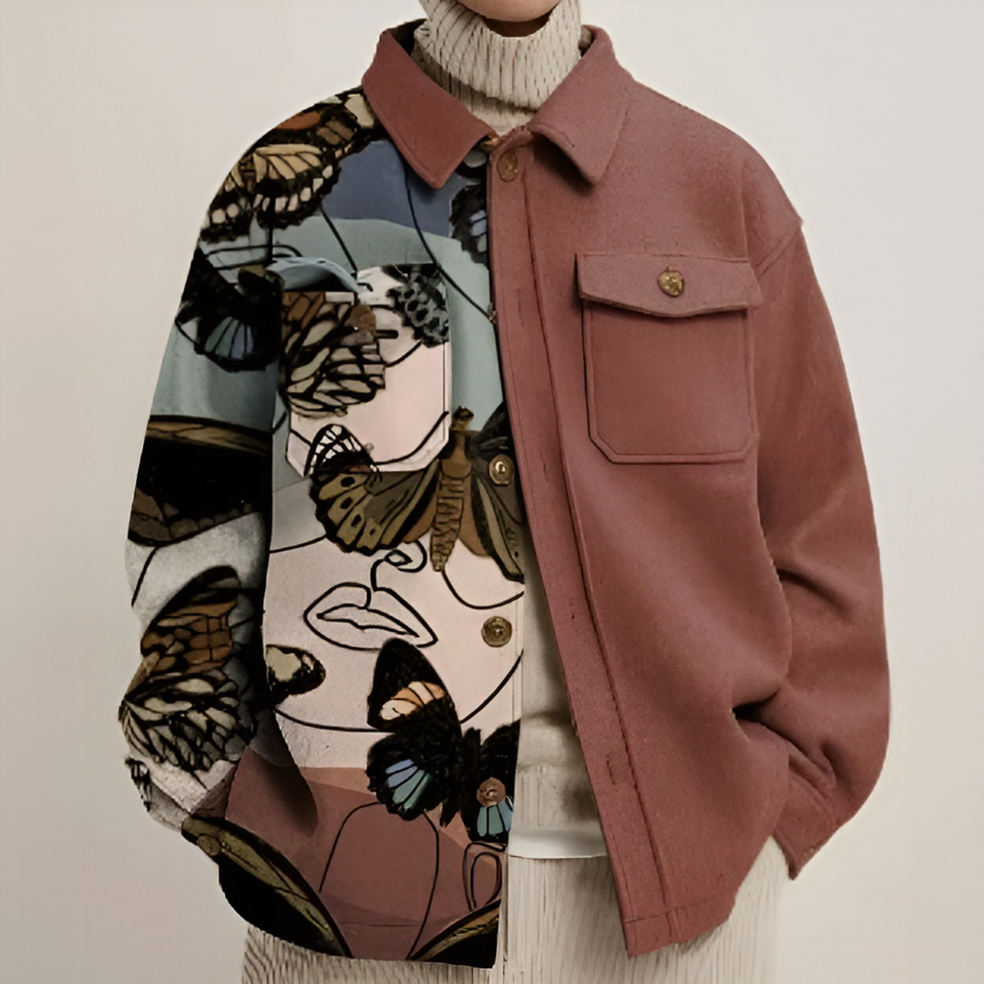 Butterfly Collage Jacquard Shacket
