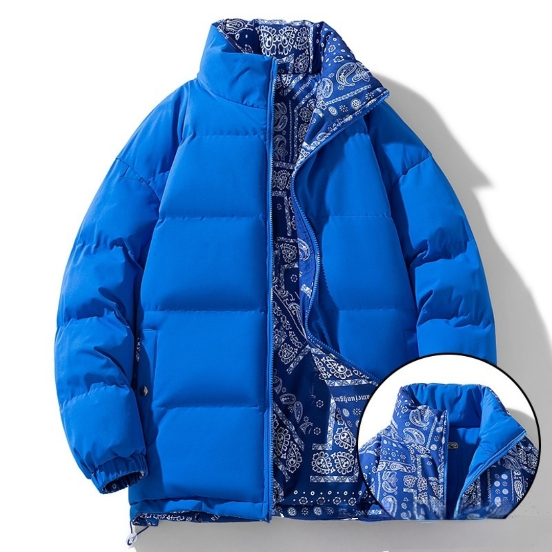 Double-Sided Bandana Puffer Jacket - RUN THE STREETS COLLABORATIVE