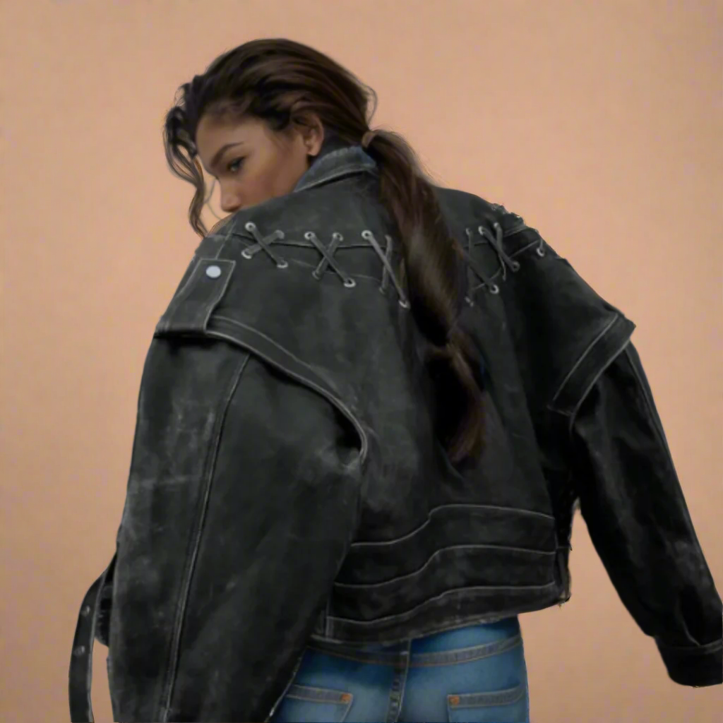 Vintage Weave Faux Leather Jacket - RUN THE STREETS COLLABORATIVE