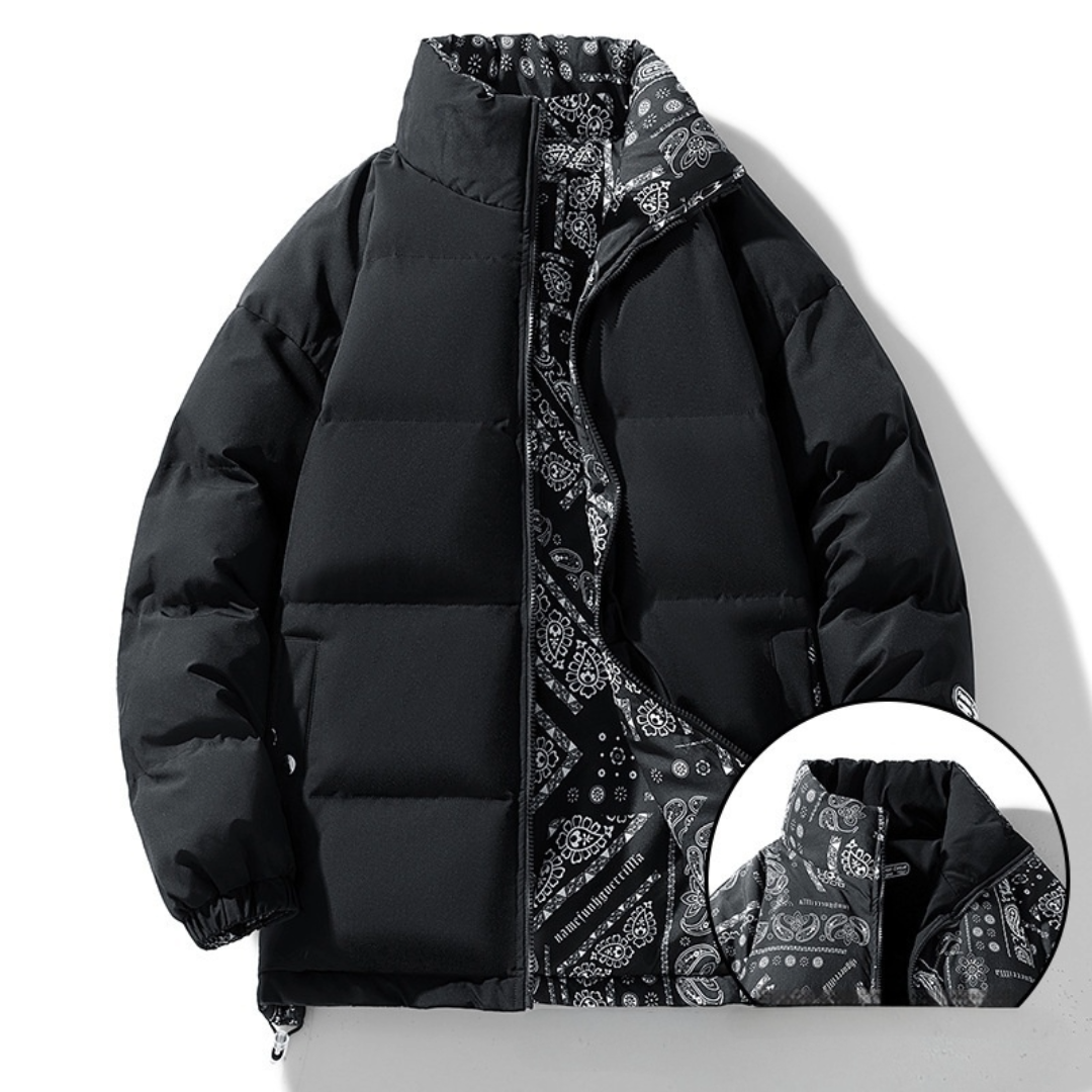 Double-Sided Bandana Puffer Jacket - RUN THE STREETS COLLABORATIVE