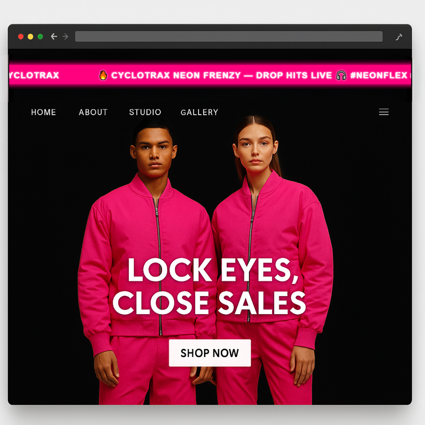 Neon Pink Glowing Effect Scrolling Text Bar - RUN THE STREETS COLLABORATIVE