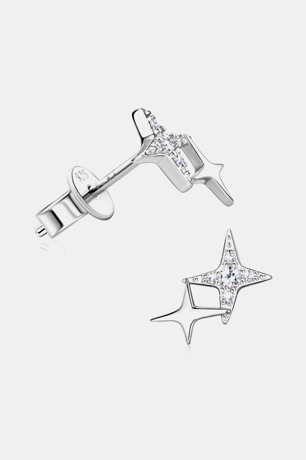 Moissanite 925 Sterling Silver Star Shape Earrings - RUN THE STREETS COLLABORATIVE