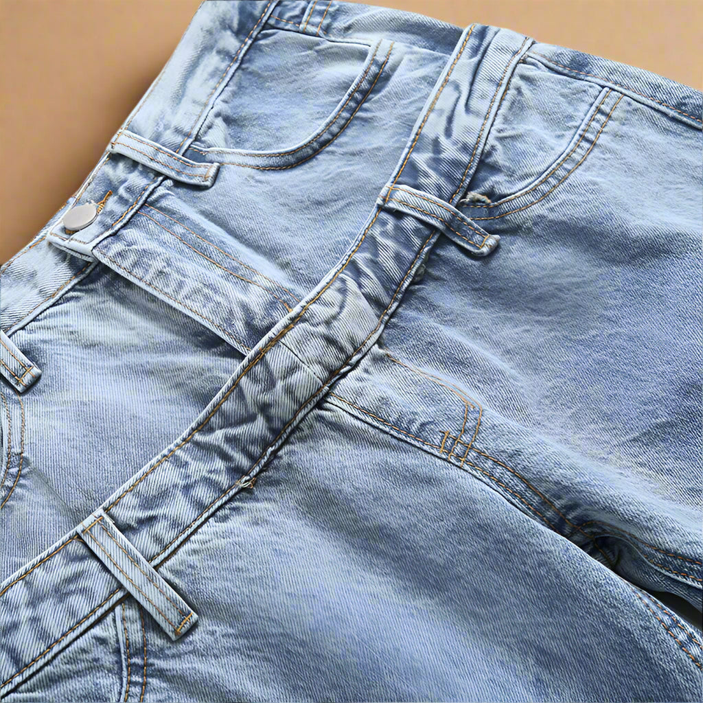 High Waist Straight Jeans - RUN THE STREETS COLLABORATIVE