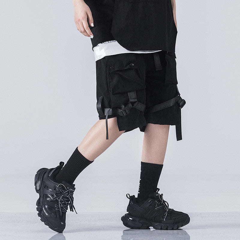 Hui Tian Gong Ye All-Black Cargo Shorts - RUN THE STREETS COLLABORATIVE