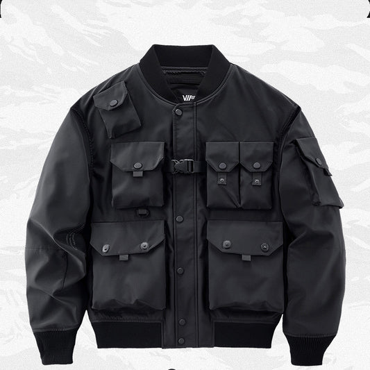 Multi-Pocket Technical Bomber Jacket