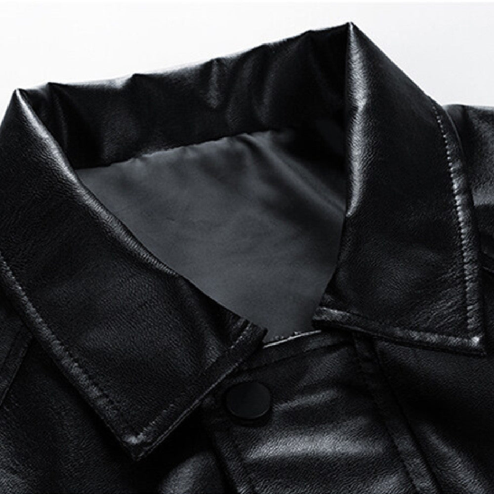Green Signal Faux Leather Utility Jacket - RUN THE STREETS COLLABORATIVE